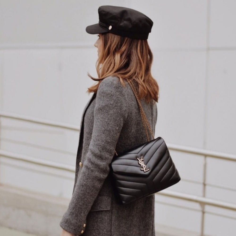 YSL SAINT LAURENT Loulou "Y" Small Quilted Leather Shoulder Bag MSRP $3,500